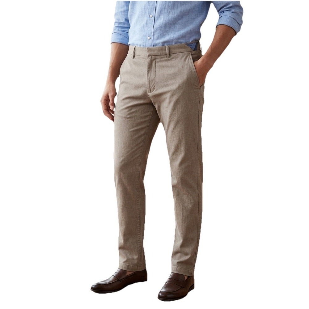 Banana Republic Kentfield Pant Men's 32x30 Tan Khaki Flat Front Cotton Chinos